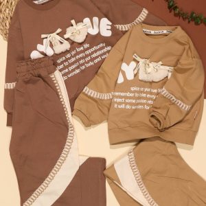 بلوز شلوار تیکه دوزی my love عروسکی