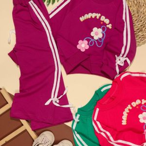 بلوز شلوار نوار دوزی گل برجسته