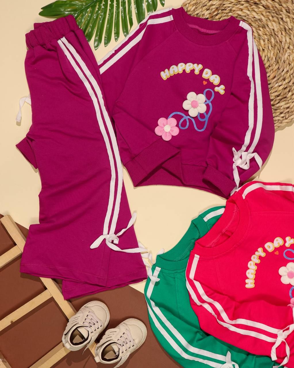 بلوز شلوار نوار دوزی گل برجسته