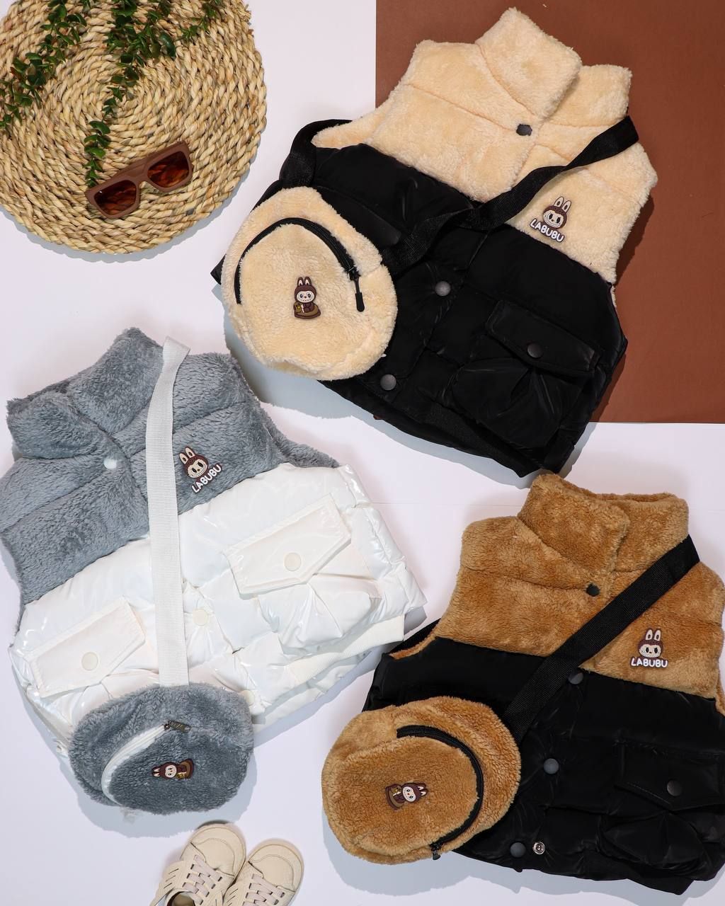 پافر باکسی کیف دار خز دار