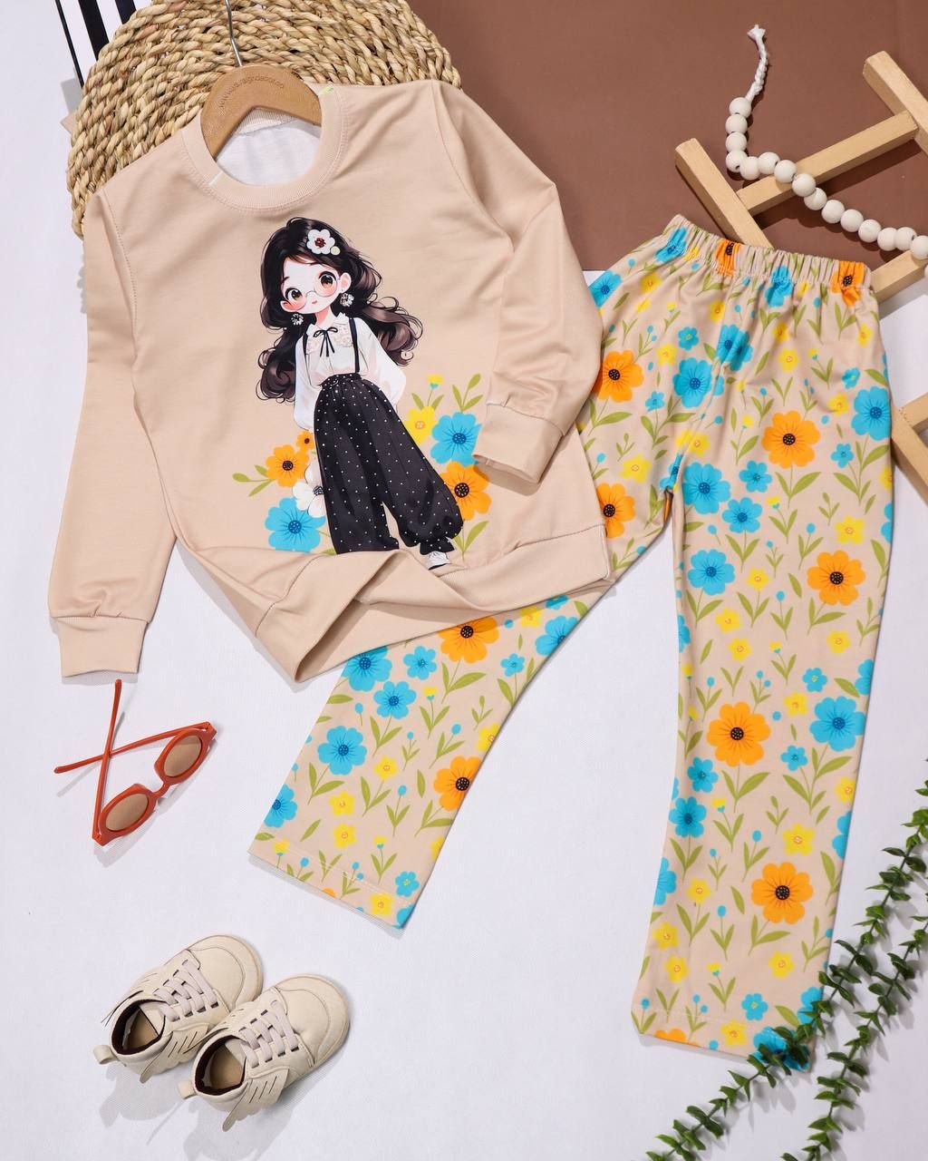 بلوز شلوار دختر عینکی