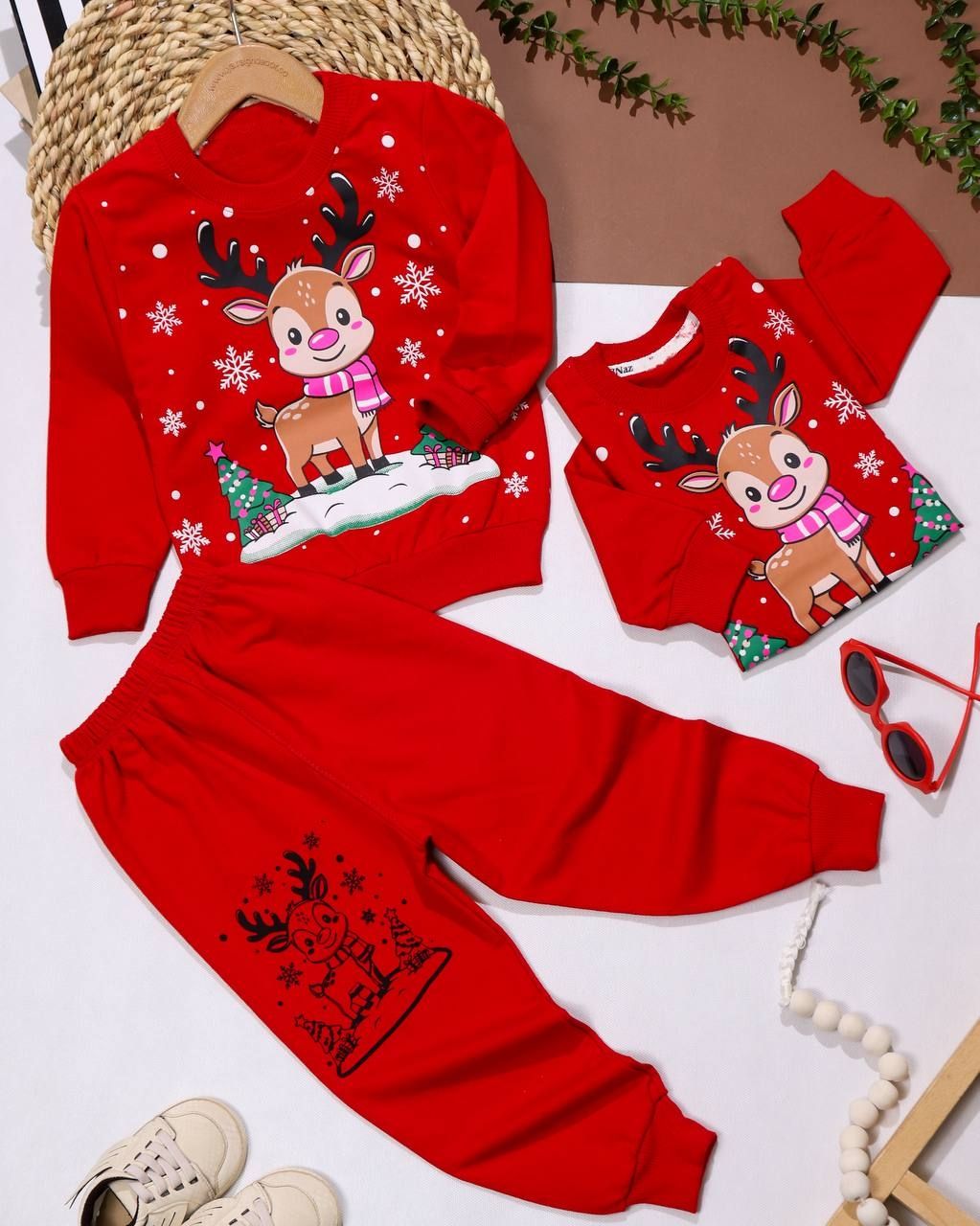 بلوز شلوار یلدایی طرح گوزن