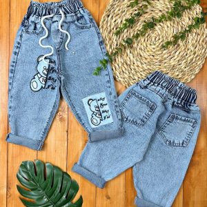 شلوار جین گلدوزی دو خرس