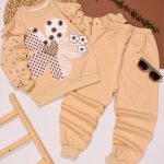 بلوز شلوار دخترانه چین دار قلب