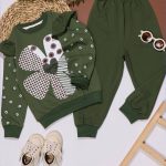 بلوز شلوار دخترانه چین دار قلب