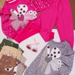 بلوز شلوار دخترانه چین دار قلب