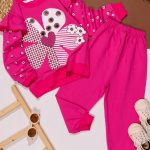 بلوز شلوار دخترانه چین دار قلب