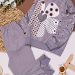 بلوز شلوار دخترانه چین دار قلب