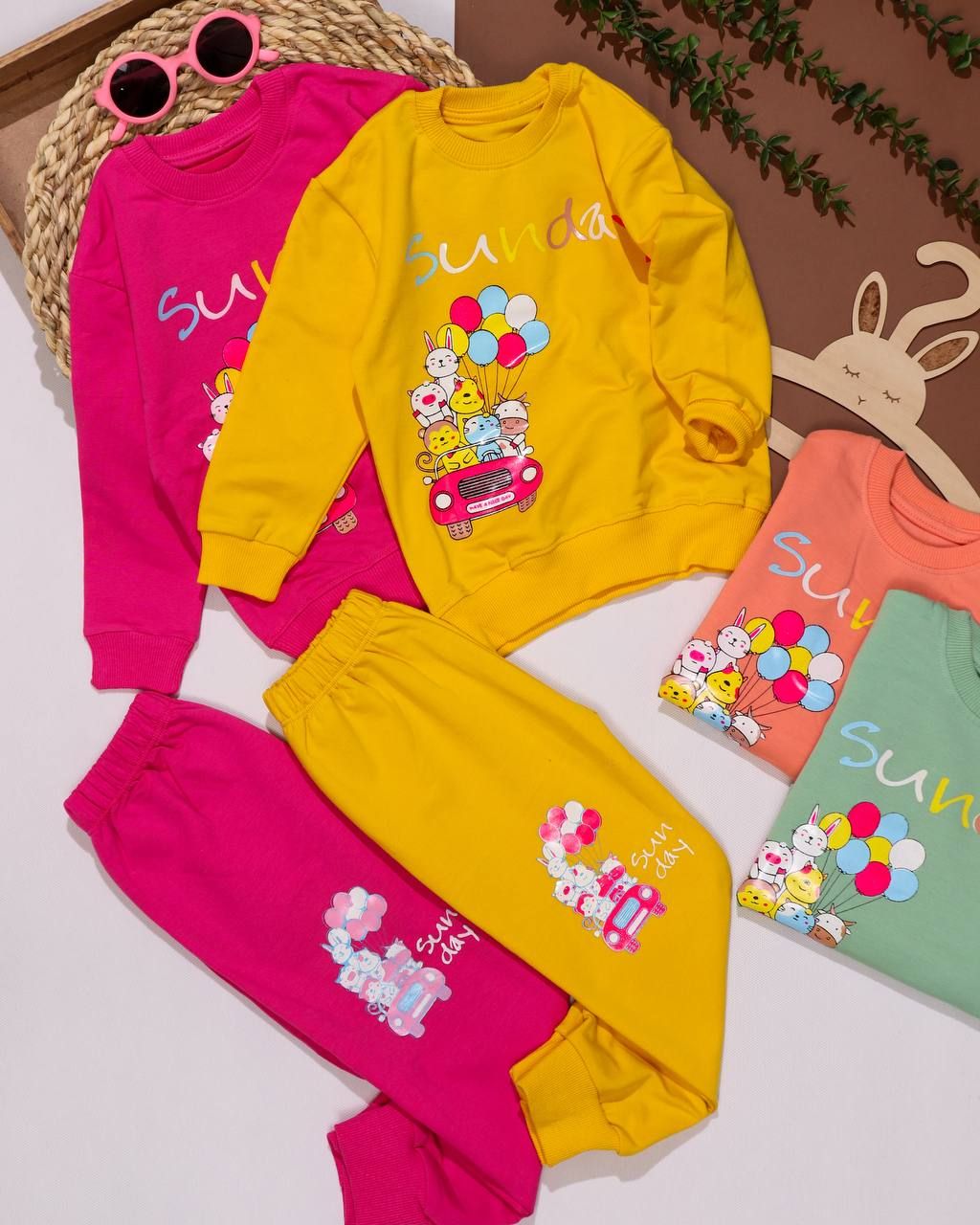 بلوز شلوار دخترانه ماشین بادکنک