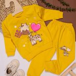 بلوز شلوار دخترانه زرافه و قلب