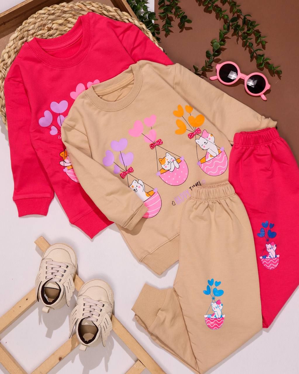 بلوز شلوار دخترانه بادکنک قلب