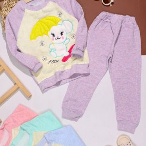 بلوز شلوار دخترانه گلدوزی چتر پولیشی