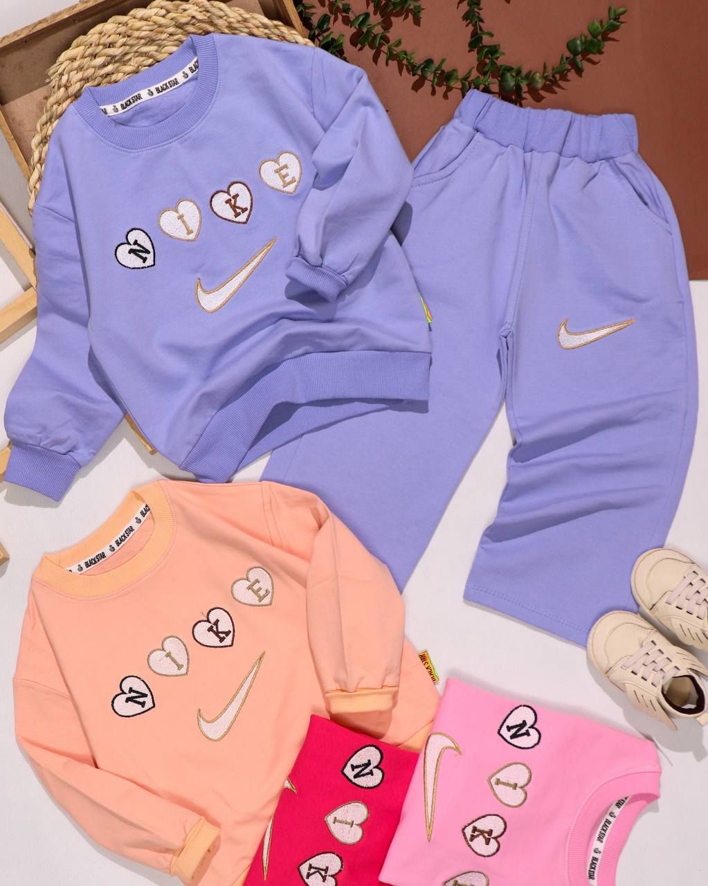 بلوز شلوار نایک گلدوزی نیم بگ