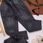 شلوار جین مام اسپرت ذغالی