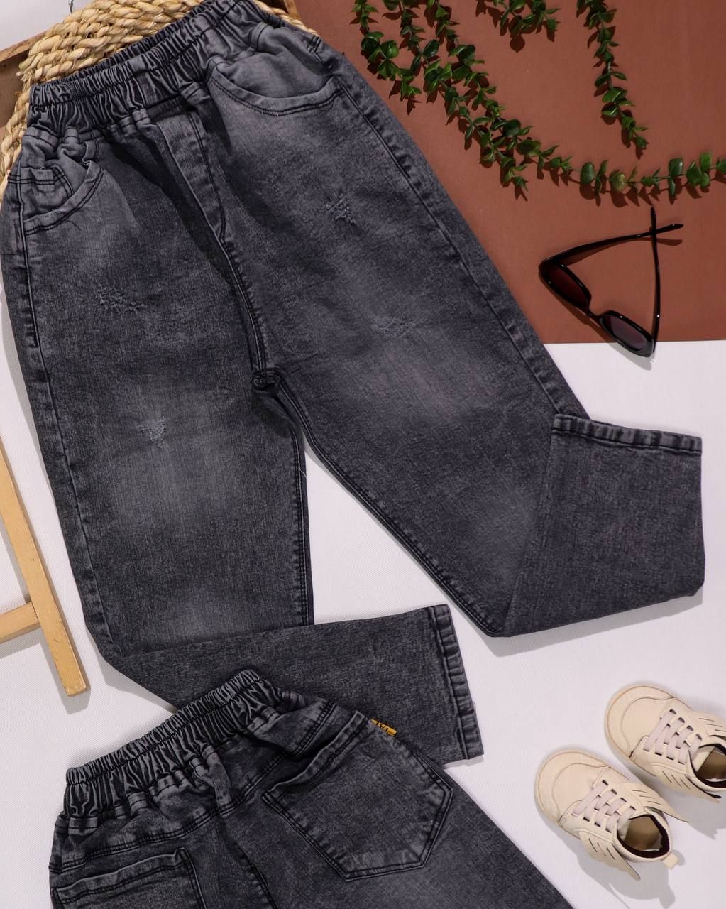 شلوار جین مام اسپرت ذغالی