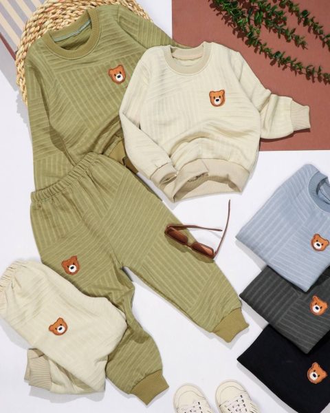 بلوز شلوار ژاکارد خطی تدی