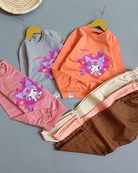 بلوز شلوار کتان دخترانه کورومی