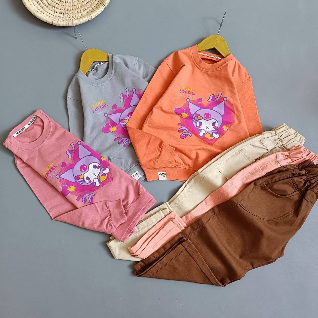 بلوز شلوار کتان دخترانه کورومی