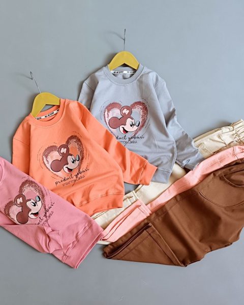 بلوز شلوار کتان میکی قلب