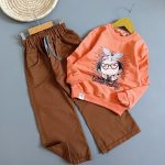 بلوز شلوار کتان دختر پاپیون