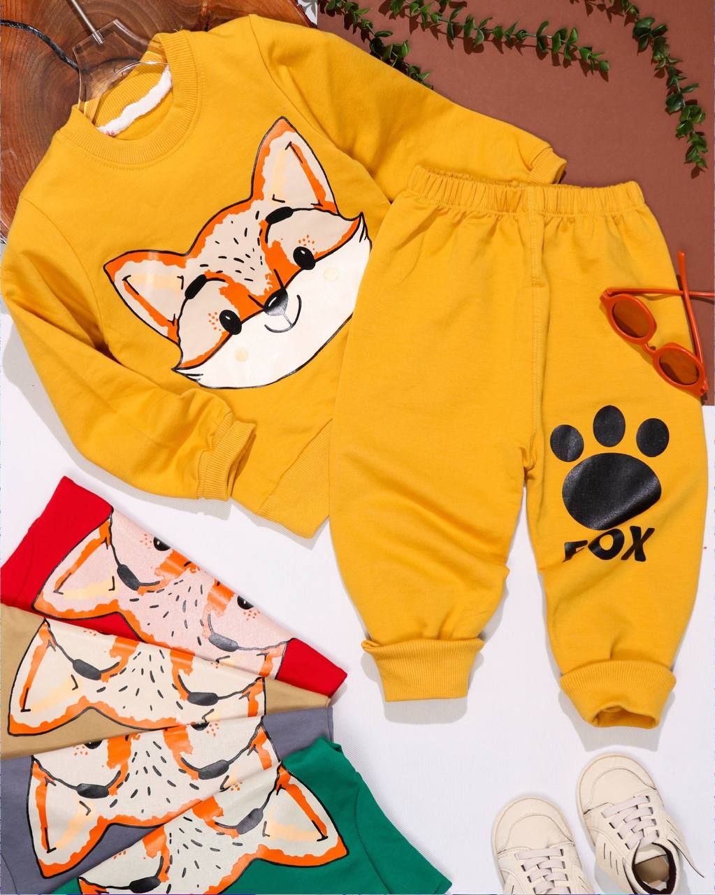 بلوز شلوار طرح بچه روباه