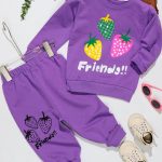 بلوز شلوار دخترانه توت فرنگی