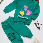 بلوز شلوار دخترانه توت فرنگی