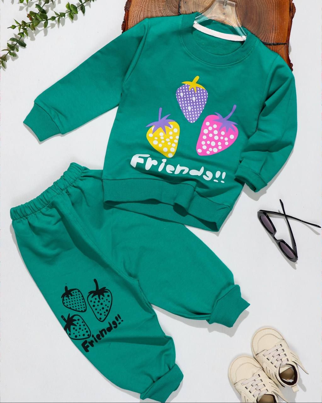 بلوز شلوار دخترانه توت فرنگی