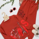 بلوز شلوار دخترانه طرح گربه پاریس