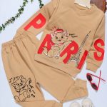 بلوز شلوار دخترانه طرح گربه پاریس