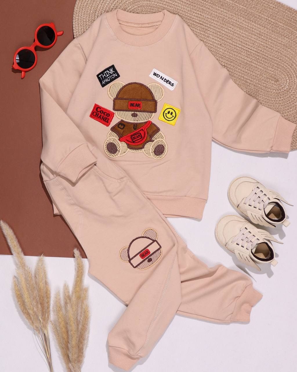 بلوز شلوار گلدوزی خرس ملاه