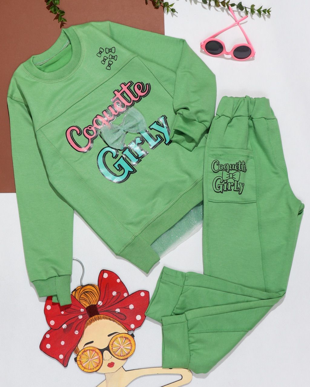 بلوز شلوار دخترانه پاپیون دار