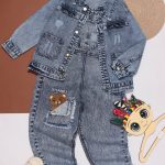 بیلر کت جین اسپرت گلدوزی خرس