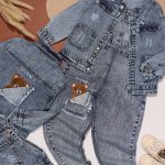 بیلر کت جین اسپرت گلدوزی خرس