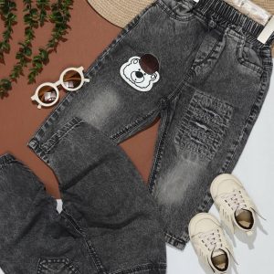 شلوار جین نقلی گلدوزی خرس popo