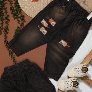 شلوار جین نقلی گلدوزی پاندا