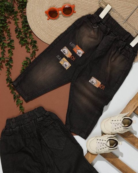 شلوار جین نقلی گلدوزی پاندا