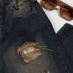 شلوار جین تیکه دوزی پاندا