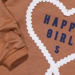 بلوز تک دخترانه طرح قلب بافتنی