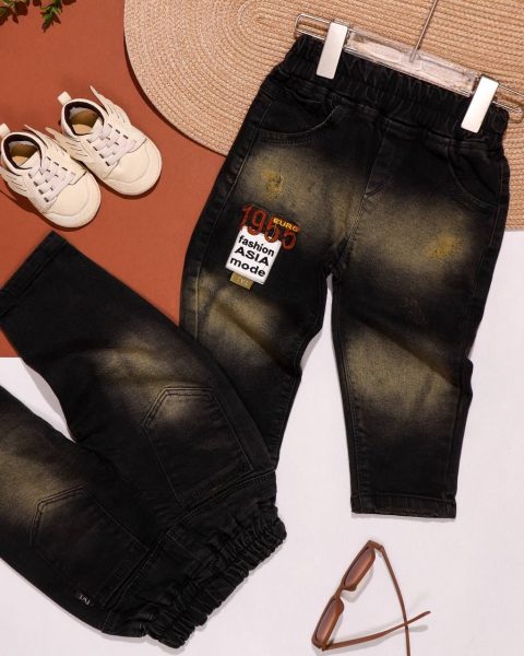 شلوار جین مام مشکی تین