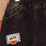 شلوار جین مام تیکه دوزی شست ذغالی