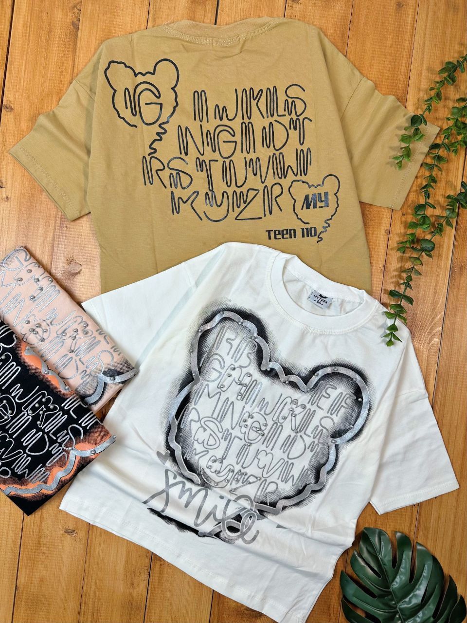 تی شرت لش باکسی خرس نگینی