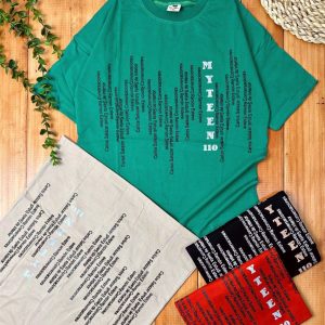 تیشرت لش باکسی پشت چاپ حروف