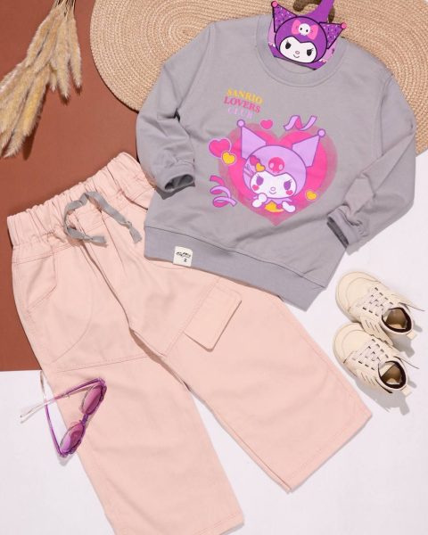 بلوز شلوار کتان دخترانه کورومی