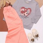 بلوز شلوار کتان دخترانه میکی