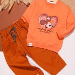 بلوز شلوار کتان دخترانه میکی