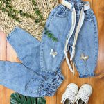 شلوار جین پروانه برجسته