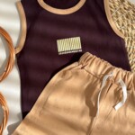 تاپ شلوارک اسپرت نوار دوزی بارکد