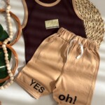 تاپ شلوارک اسپرت نوار دوزی بارکد
