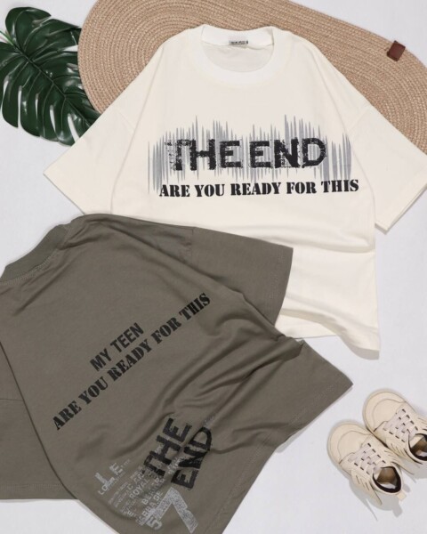 تیشرت لش باکسی پشت چاپ THE END